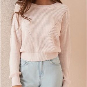 GARAGE baby pink knit sweater. Size S